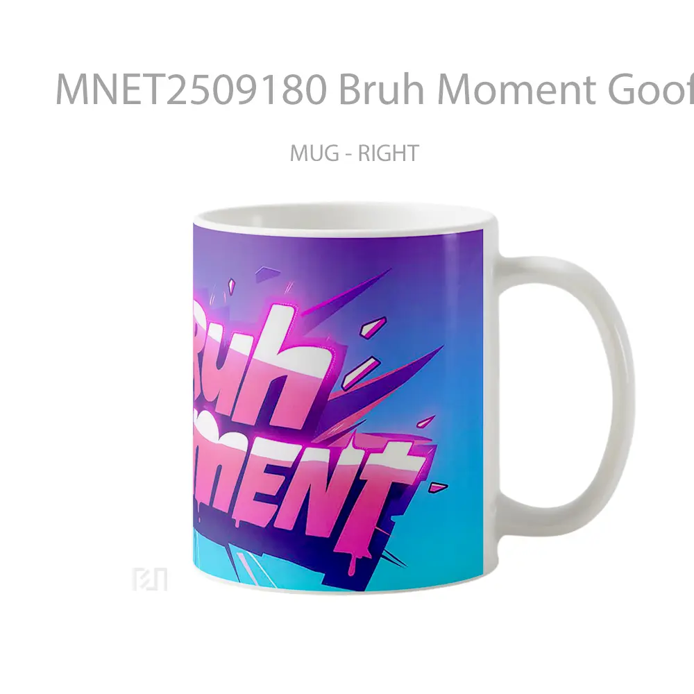 Bruh Moment Goofy Text Pink & Purple Style Mug MNET2509180