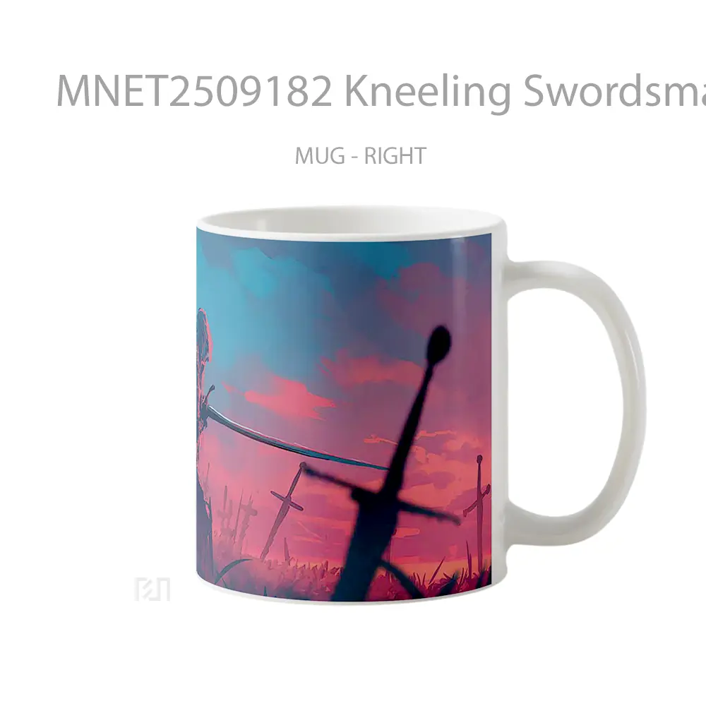 Kneeling Swordsman Sunset Mug MNET2509182