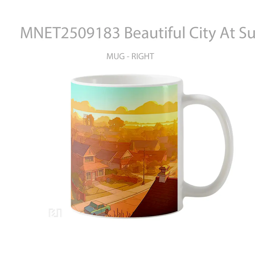 Beautiful City At Sunset Best Mug MNET2509183