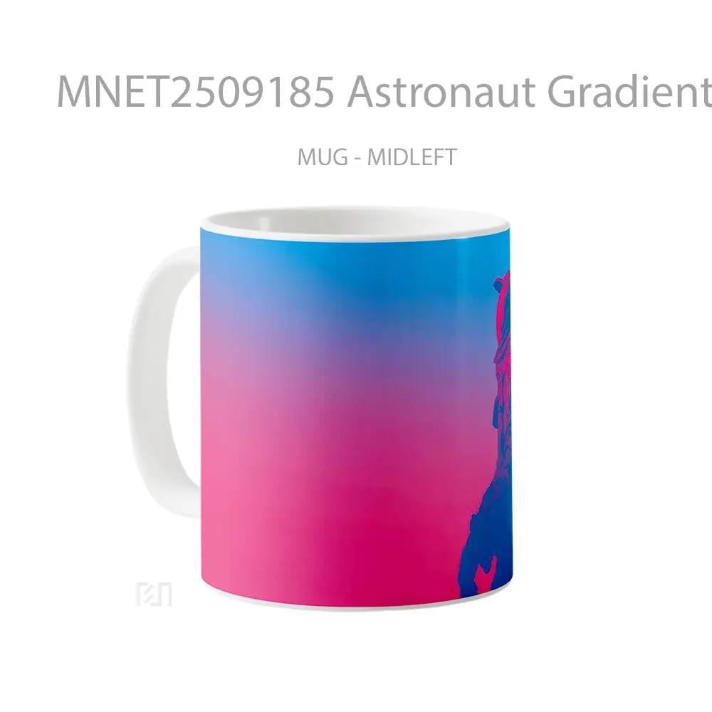Astronaut Gradient Pink & Blue Minimal Art Mug MNET2509185 - All-side / Desain