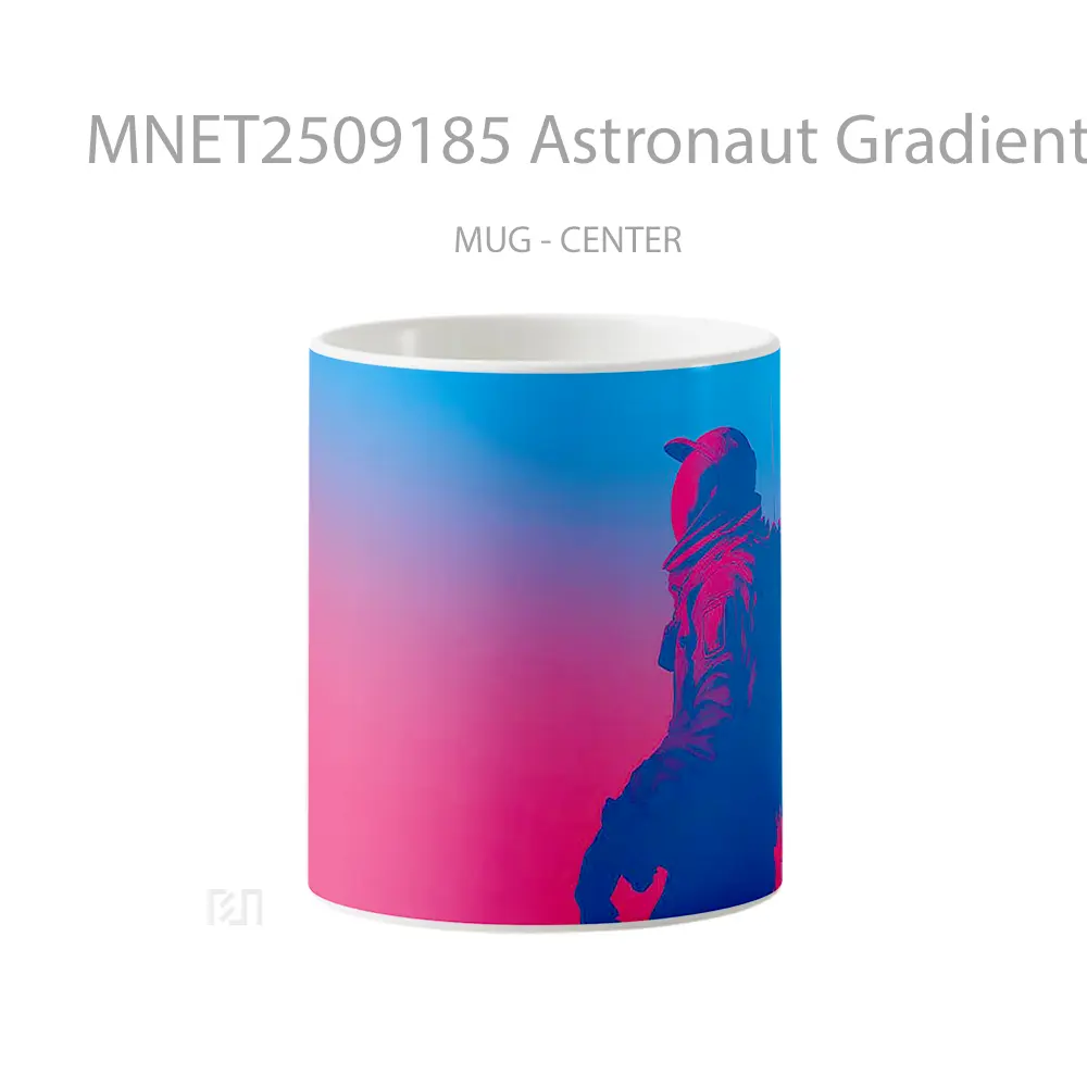 Astronaut Gradient Pink & Blue Minimal Art Mug MNET2509185 - All-side / Desain