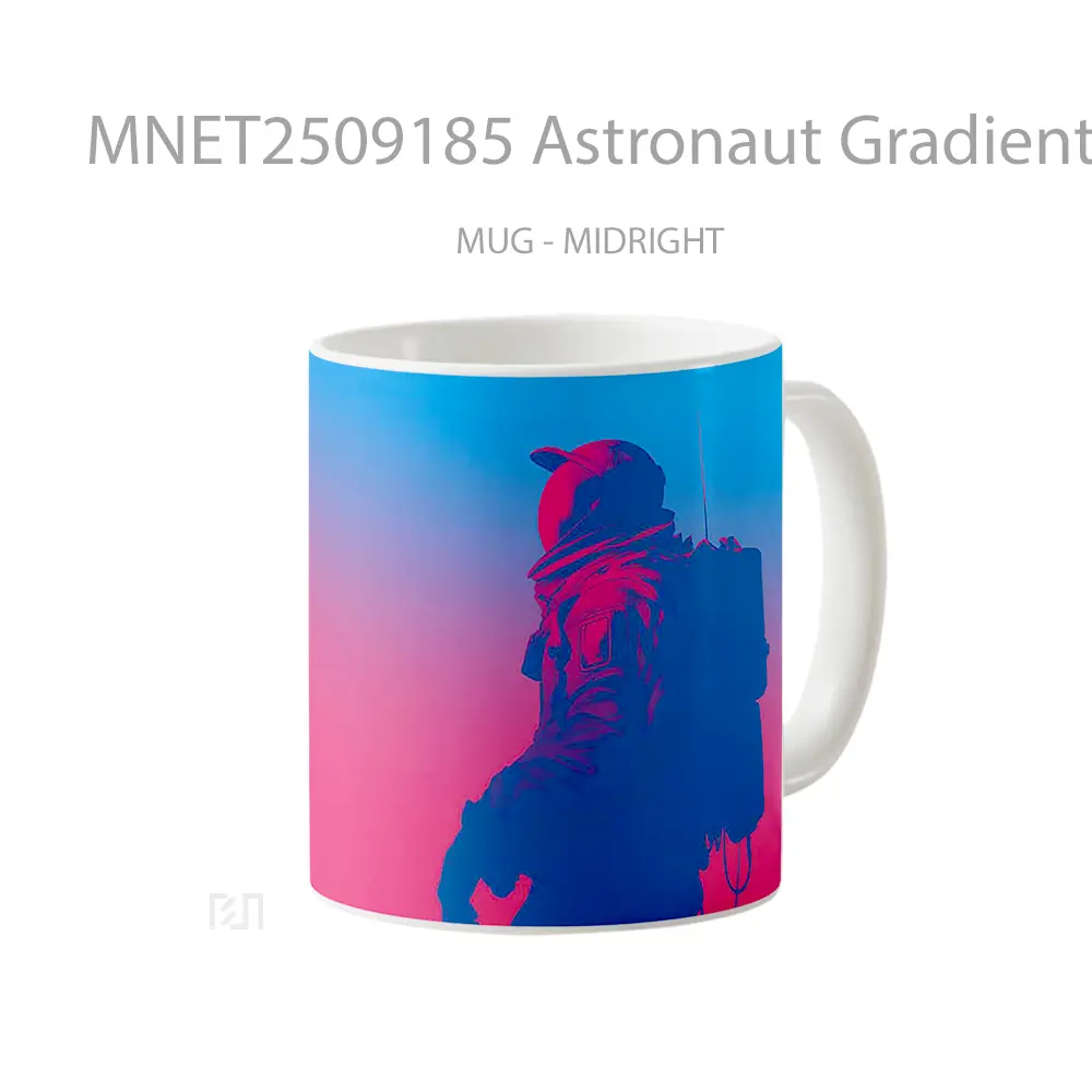 Astronaut Gradient Pink & Blue Minimal Art Mug MNET2509185 - All-side / Desain