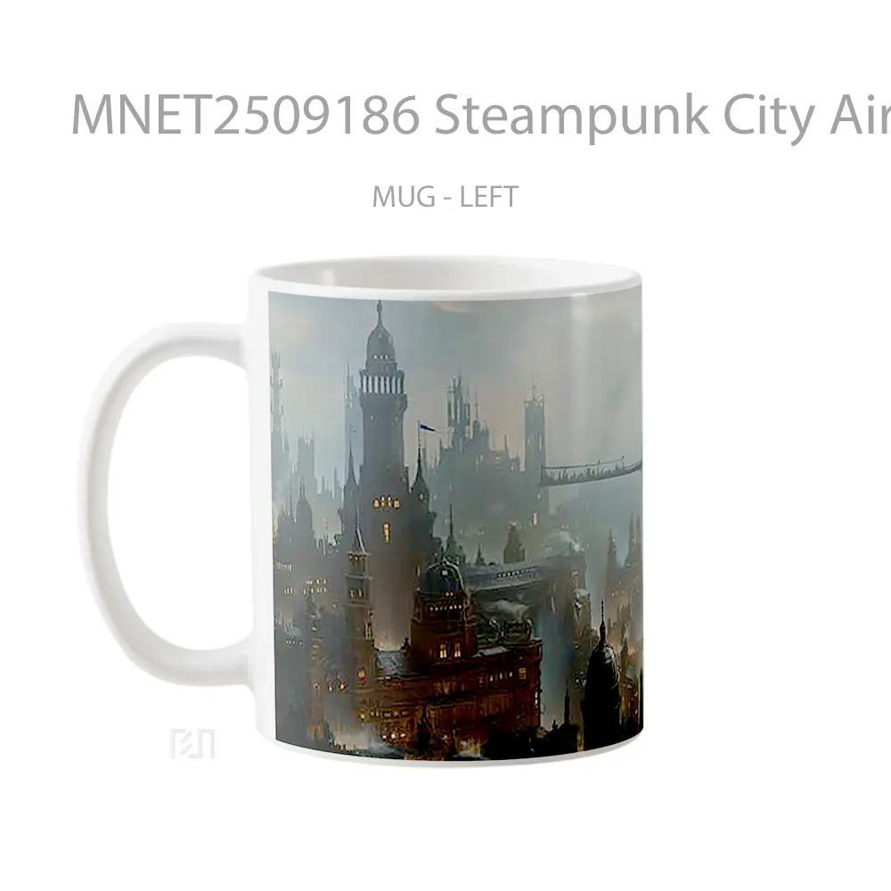 Steampunk City Airship Mug MNET2509186 - All-side / Desain
