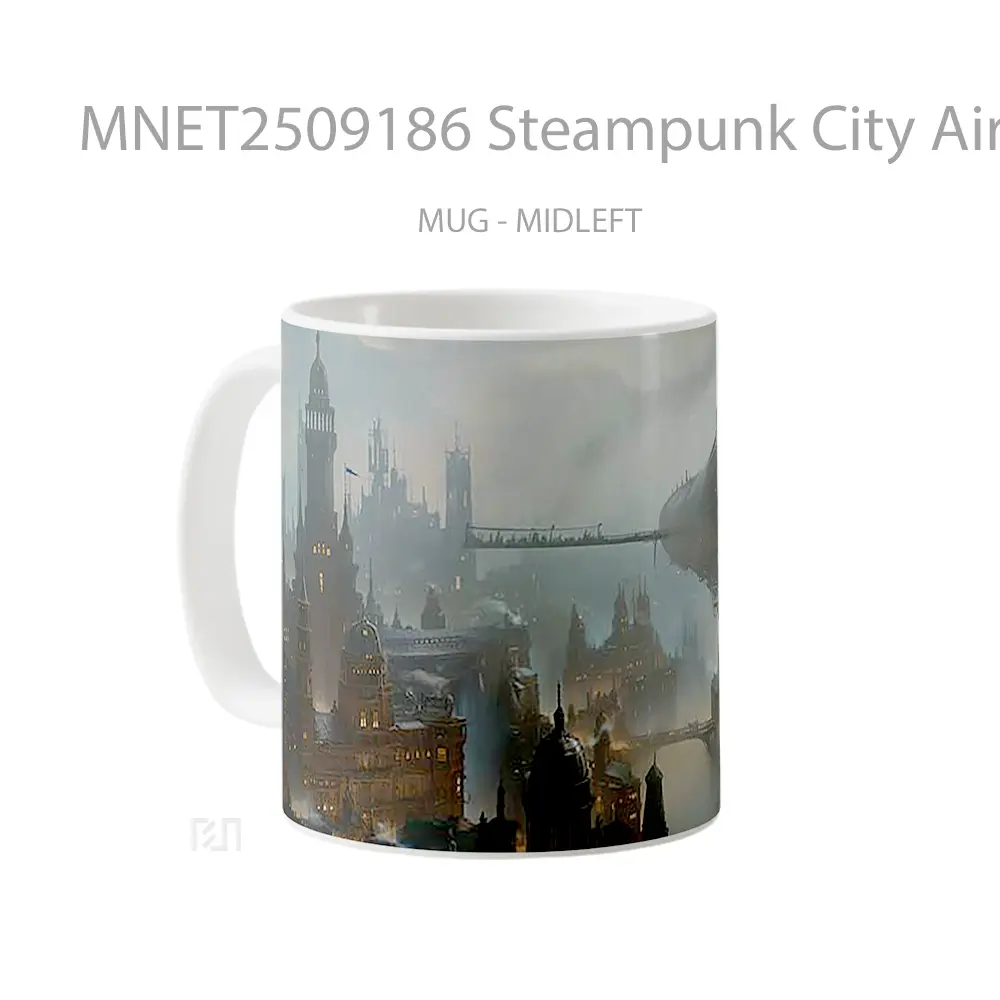 Steampunk City Airship Mug MNET2509186 - All-side / Desain