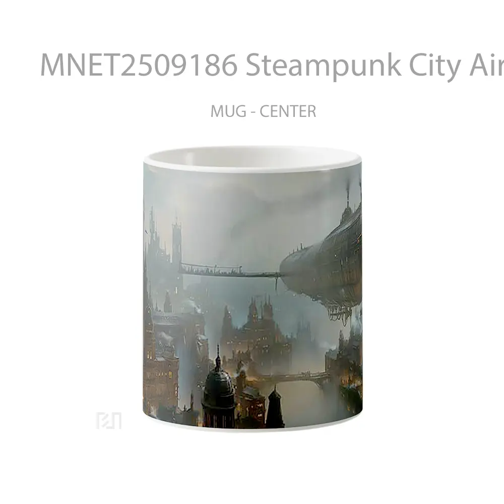 Steampunk City Airship Mug MNET2509186 - All-side / Desain