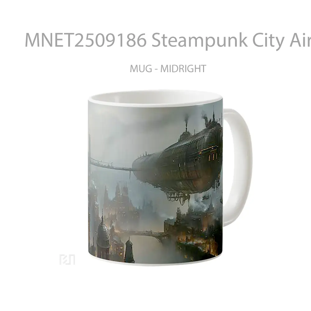 Steampunk City Airship Mug MNET2509186 - All-side / Desain