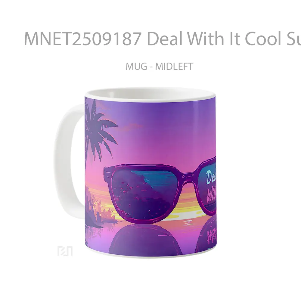 Deal With It Cool Sunglasses Sunset Vibe Mug MNET2509187 - All-side / Desain
