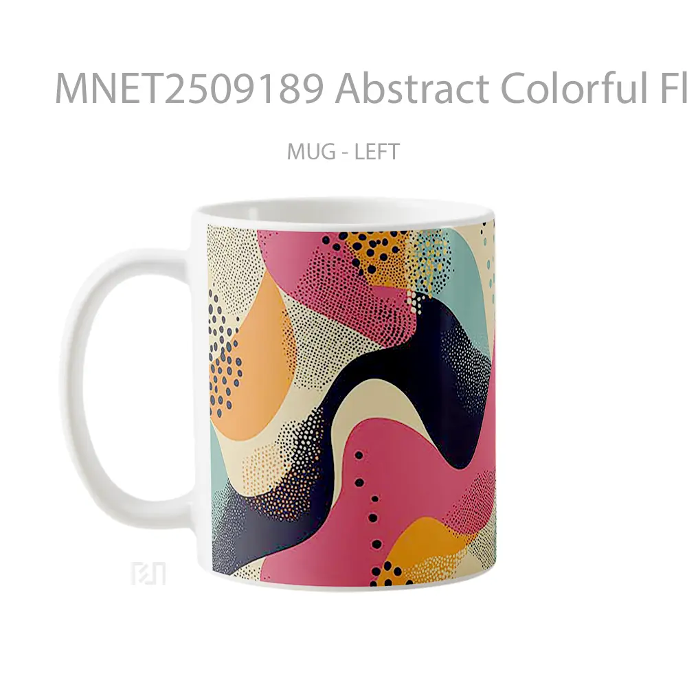 Abstract Colorful Fluid Shapes Mug MNET2509189 - All-side / Desain