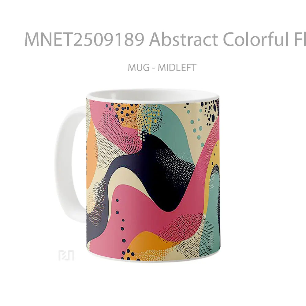 Abstract Colorful Fluid Shapes Mug MNET2509189 - All-side / Desain