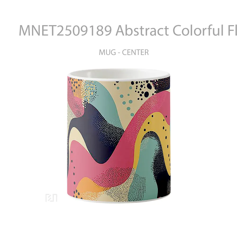 Abstract Colorful Fluid Shapes Mug MNET2509189 - All-side / Desain