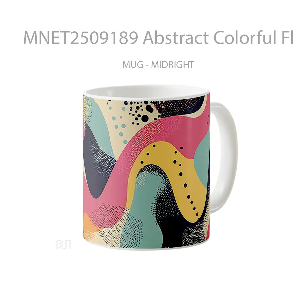 Abstract Colorful Fluid Shapes Mug MNET2509189 - All-side / Desain