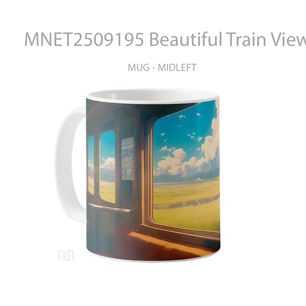 Beautiful Train View Summer Fields Cozy Seats Mug MNET2509195 - All-side / Desain