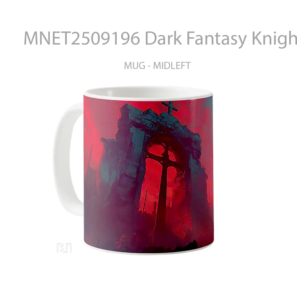 Dark Fantasy Knight Ruins Red Sky Mug MNET2509196 - All-side / Desain