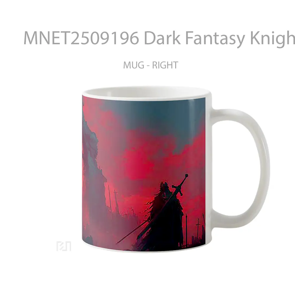 Dark Fantasy Knight Ruins Red Sky Mug MNET2509196