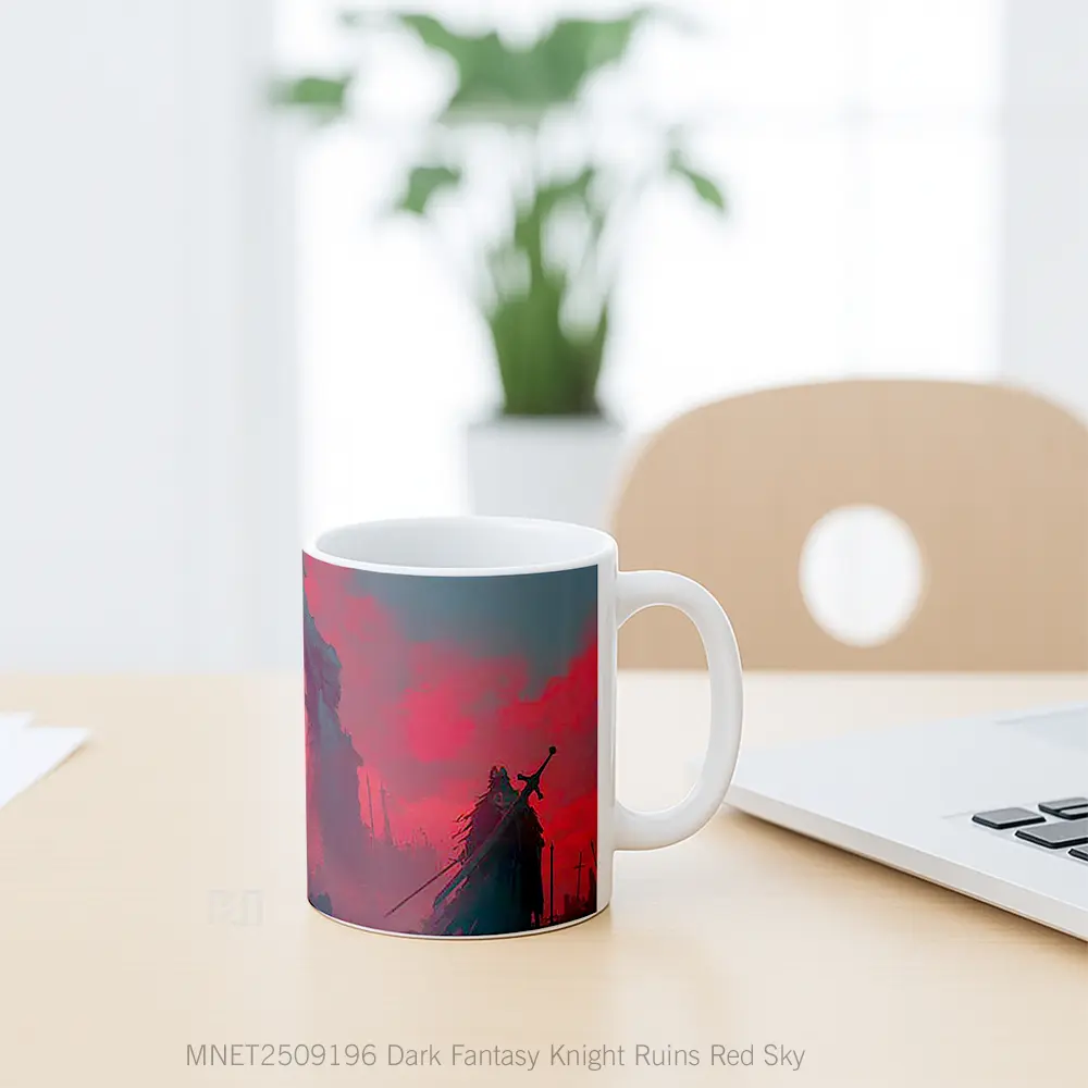 Dark Fantasy Knight Ruins Red Sky Mug MNET2509196 - All-side / Desain