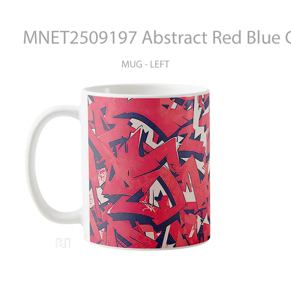 Abstract Red Blue Graffiti Mug MNET2509197 - All-side / Desain