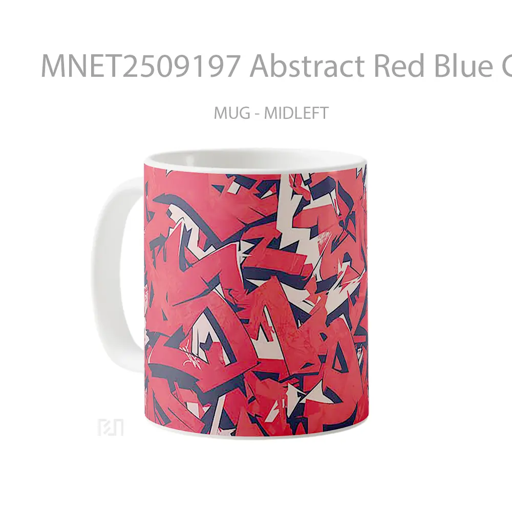 Abstract Red Blue Graffiti Mug MNET2509197 - All-side / Desain