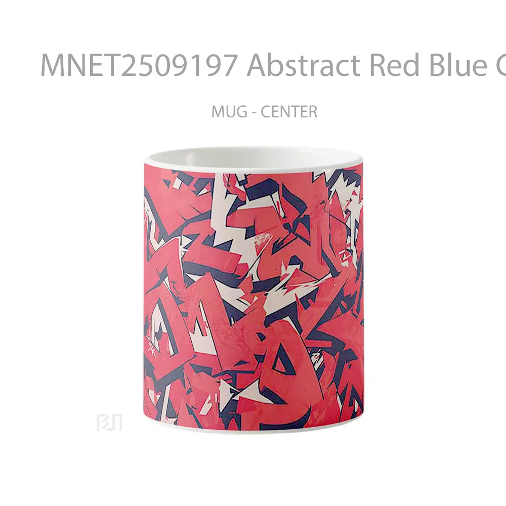 Abstract Red Blue Graffiti Mug MNET2509197 - All-side / Desain