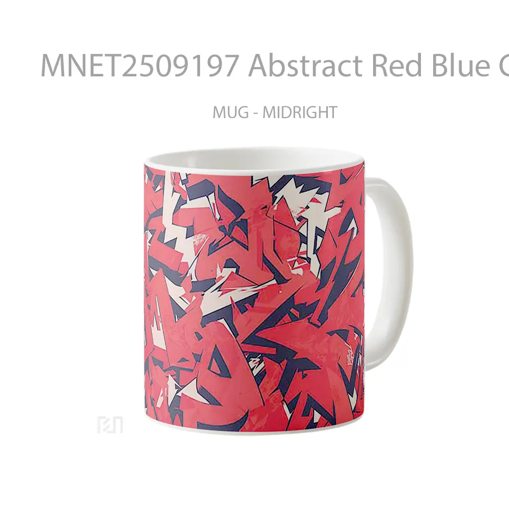 Abstract Red Blue Graffiti Mug MNET2509197 - All-side / Desain