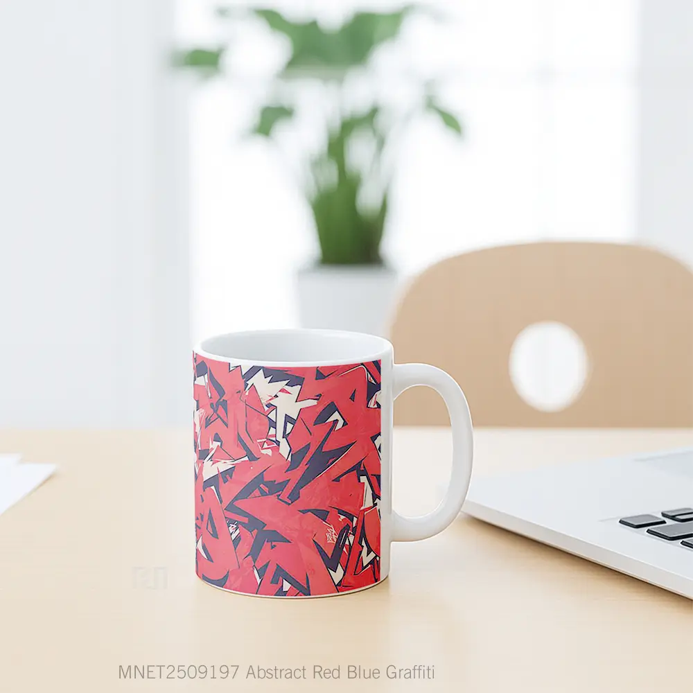 Abstract Red Blue Graffiti Mug MNET2509197 - All-side / Desain