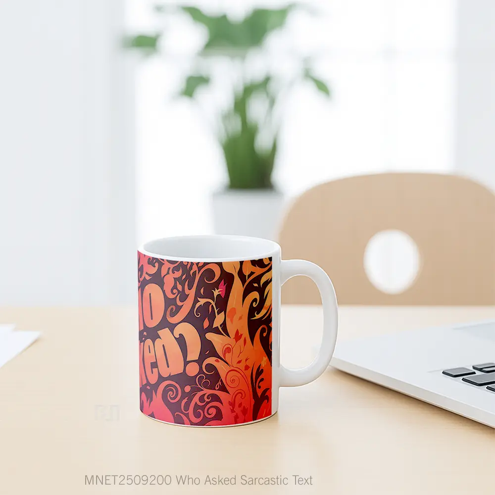 Who Asked Sarcastic Text Mug MNET2509200 - All-side / Desain