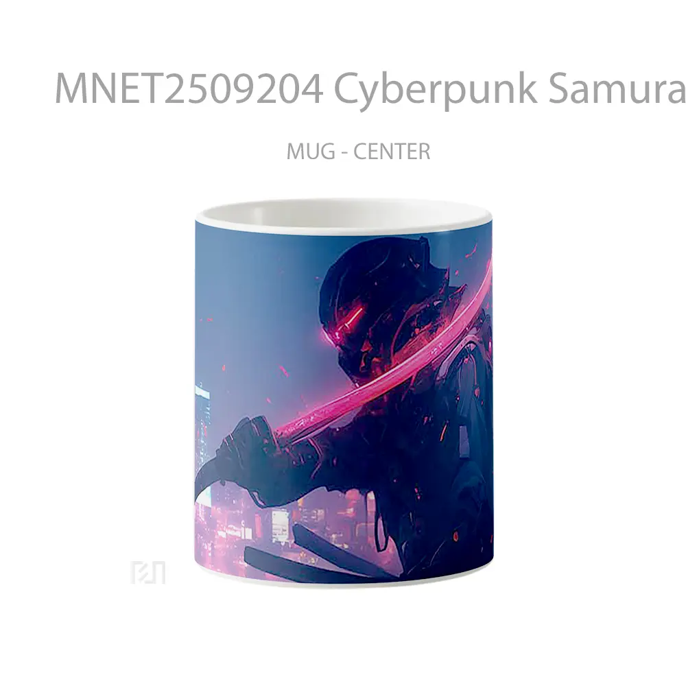 Cyberpunk Samurai Glowing Sword Mug MNET2509204 - All-side / Desain