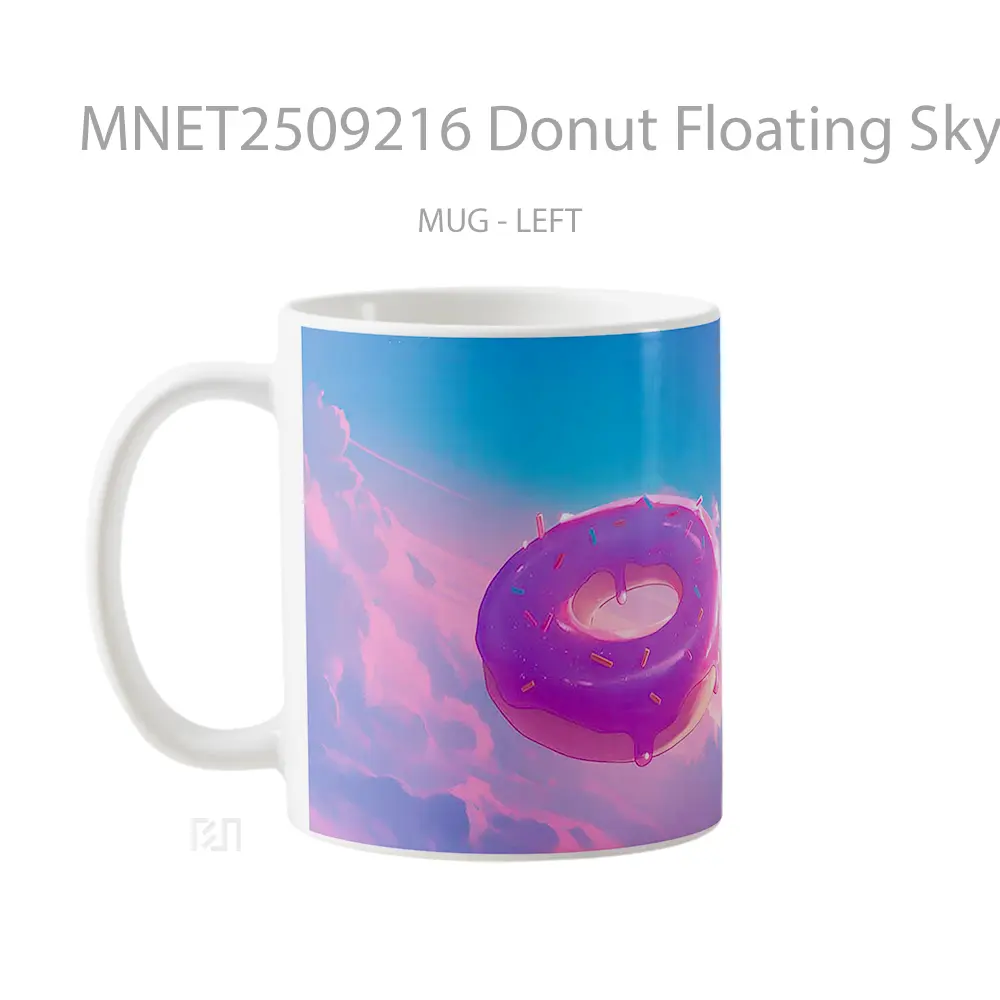Donut Floating Sky Pink Glaze Mug MNET2509216 - All-side / Desain