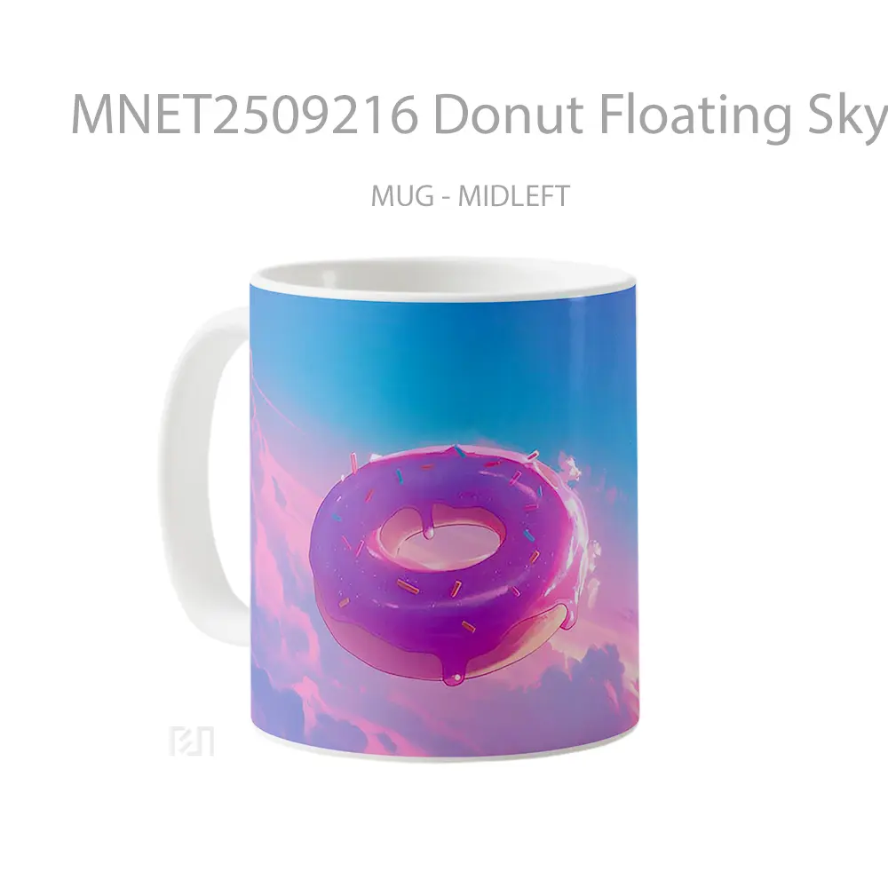 Donut Floating Sky Pink Glaze Mug MNET2509216 - All-side / Desain