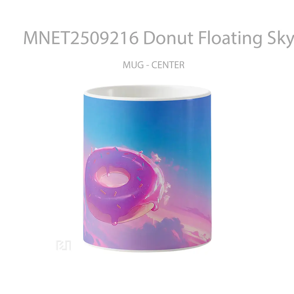Donut Floating Sky Pink Glaze Mug MNET2509216 - All-side / Desain