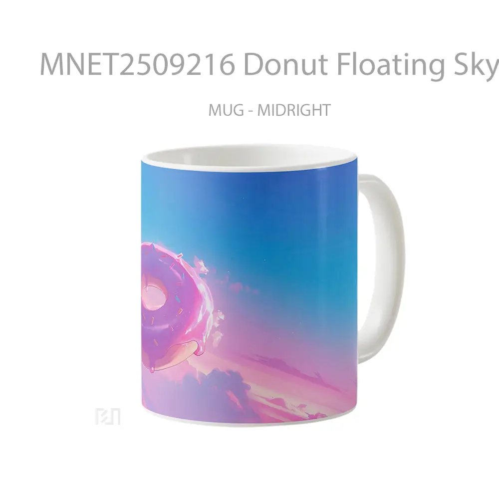 Donut Floating Sky Pink Glaze Mug MNET2509216 - All-side / Desain