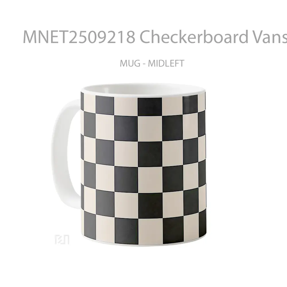 Checkerboard Vans Black & White Pattern Minimalist Mug MNET2509218 - All-side / Desain