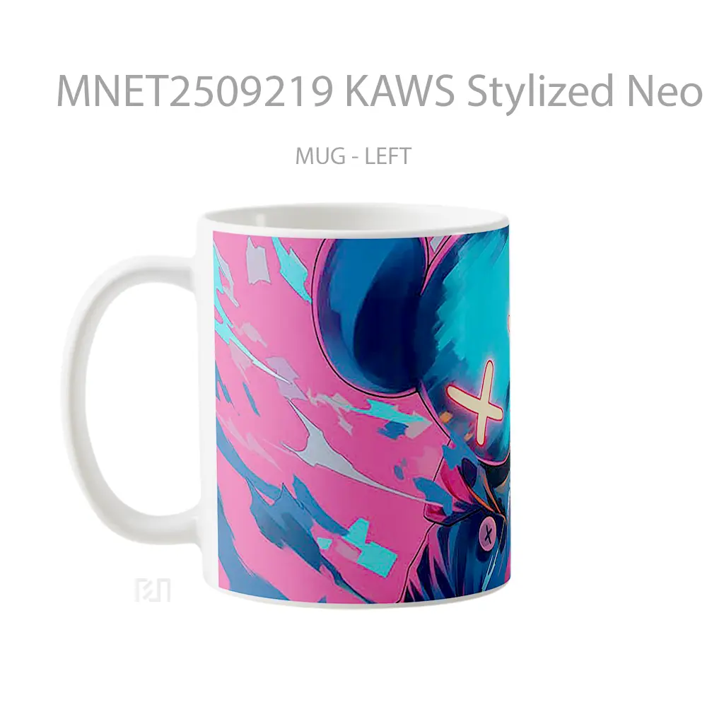Kaws Stylized Neon Character Mug MNET2509219 - All-side / Desain