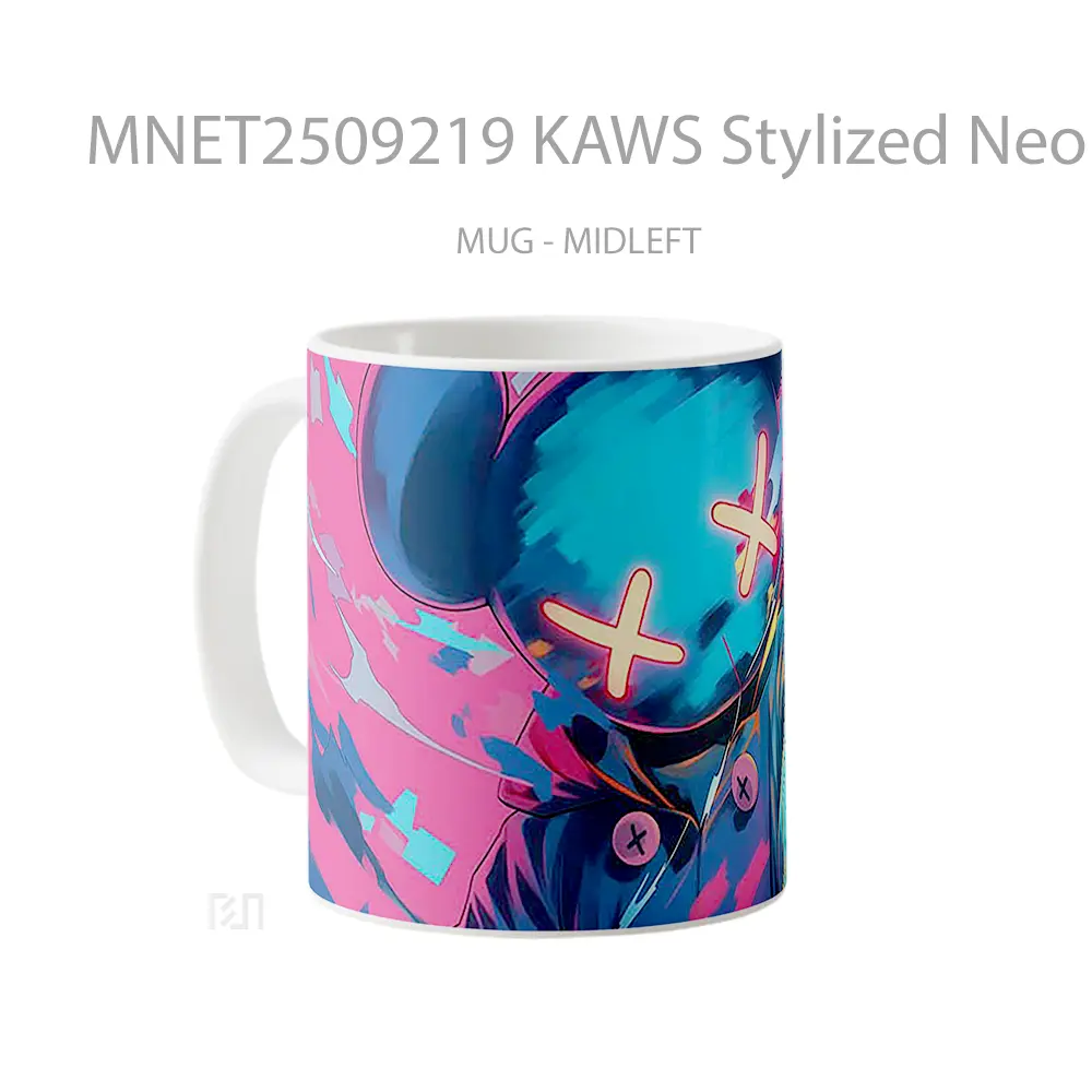 Kaws Stylized Neon Character Mug MNET2509219 - All-side / Desain