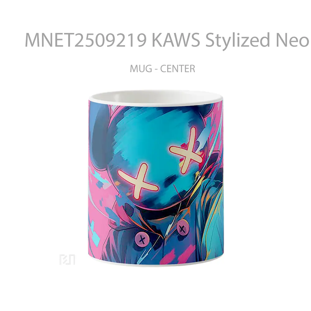 Kaws Stylized Neon Character Mug MNET2509219 - All-side / Desain
