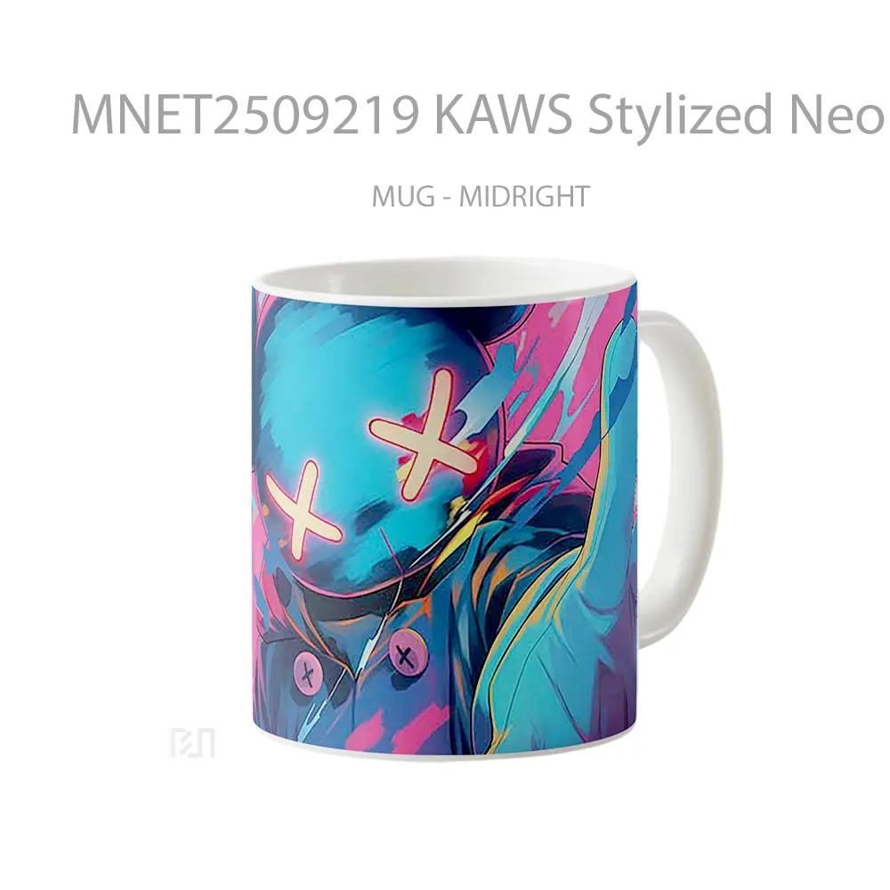 Kaws Stylized Neon Character Mug MNET2509219 - All-side / Desain
