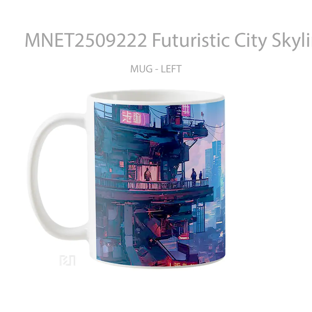 Futuristic City Skyline Mug MNET2509222 - All-side / Desain