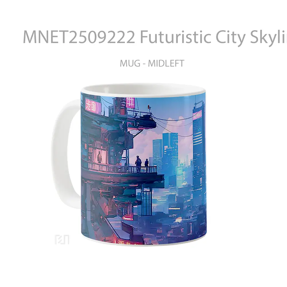 Futuristic City Skyline Mug MNET2509222 - All-side / Desain