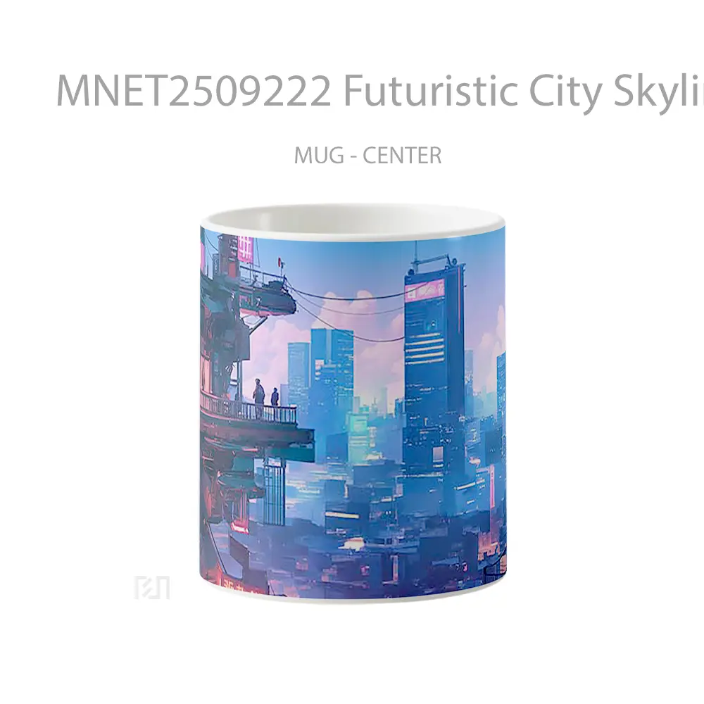 Futuristic City Skyline Mug MNET2509222 - All-side / Desain