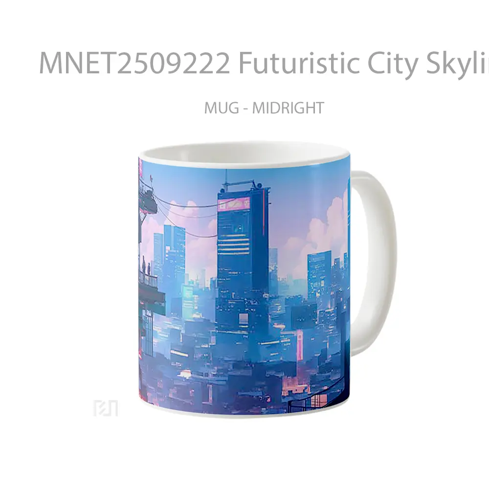 Futuristic City Skyline Mug MNET2509222 - All-side / Desain