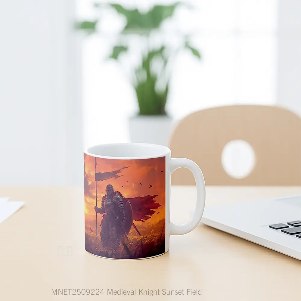 Medieval Knight Sunset Field Mug MNET2509224 - All-side / Desain