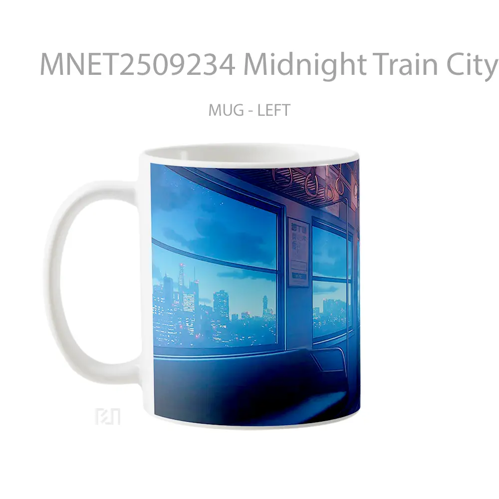 Midnight Train Cityscape Lights Mug MNET2509234 - All-side / Desain