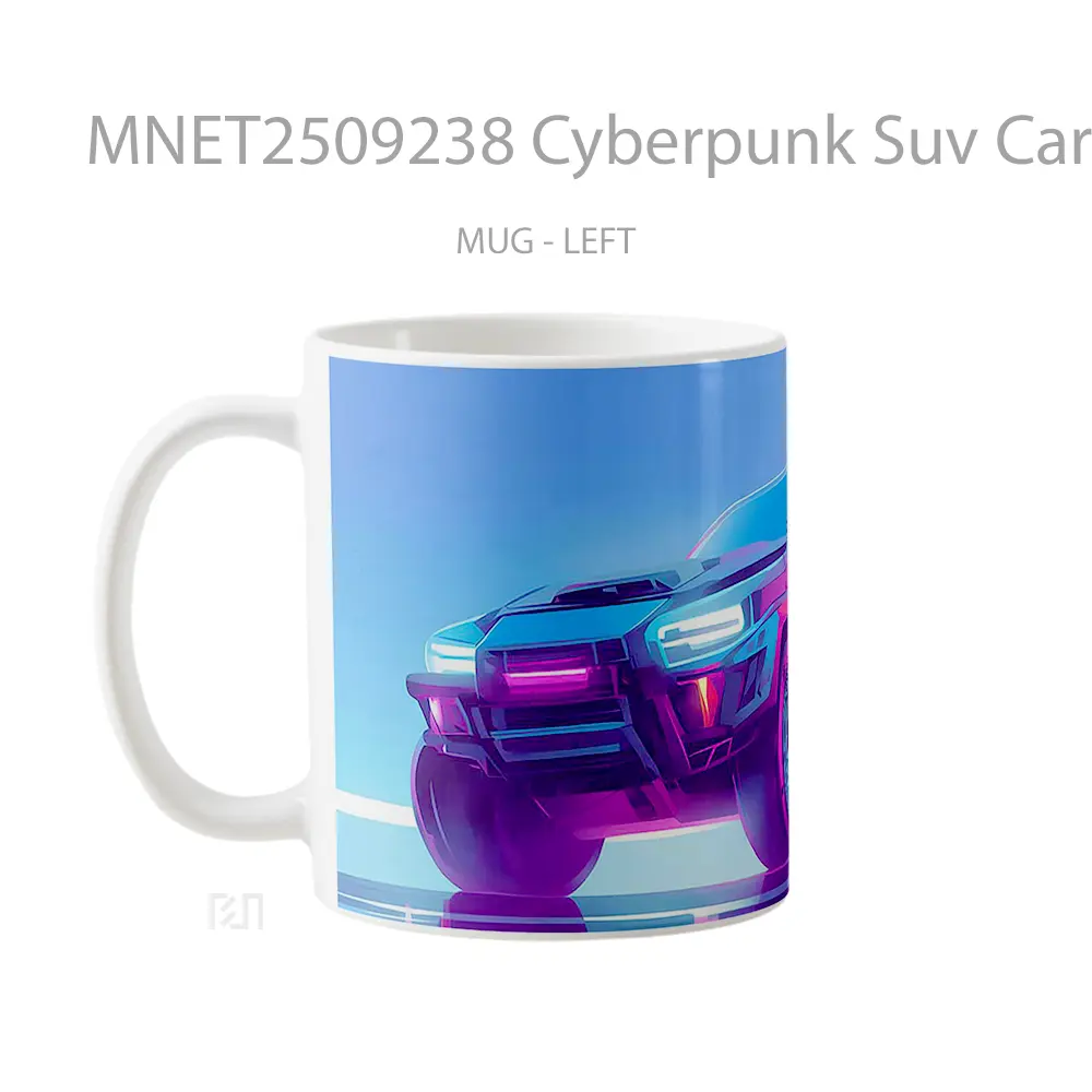 Cyberpunk Suv Car Neon Glow Mug MNET2509238 - All-side / Desain