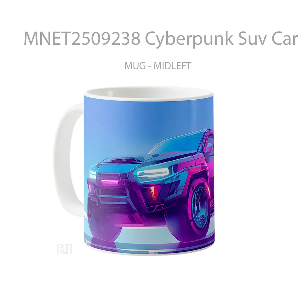 Cyberpunk Suv Car Neon Glow Mug MNET2509238 - All-side / Desain