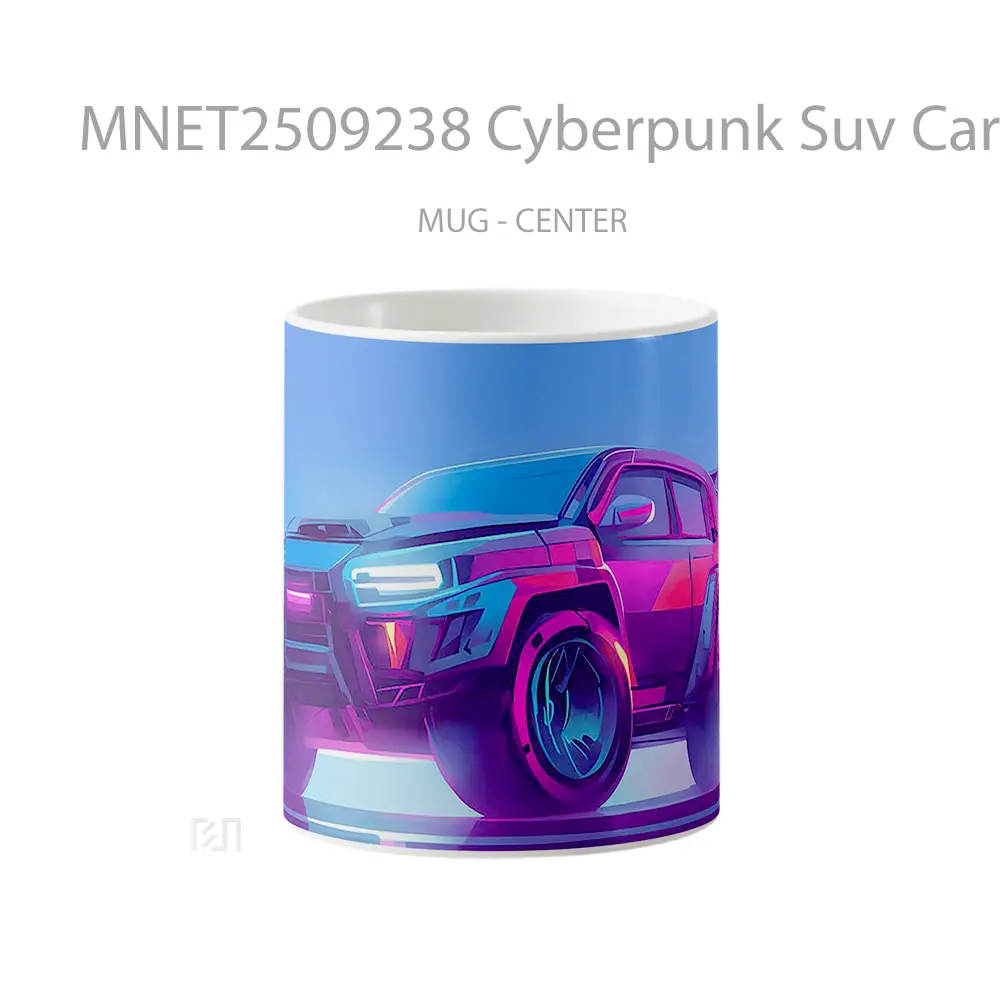 Cyberpunk Suv Car Neon Glow Mug MNET2509238 - All-side / Desain