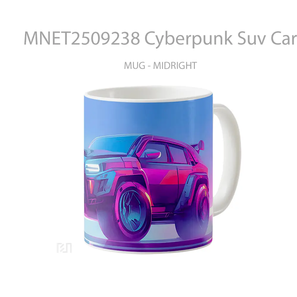 Cyberpunk Suv Car Neon Glow Mug MNET2509238 - All-side / Desain
