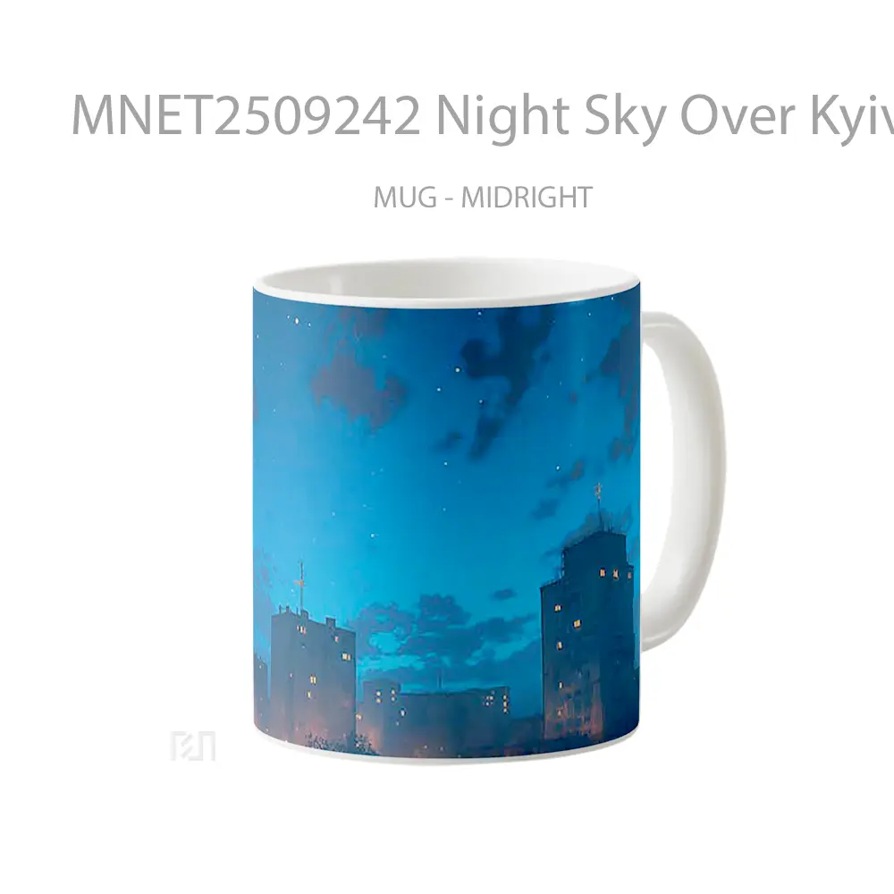 Night Sky Over Kyiv City Mug MNET2509242 - All-side / Desain
