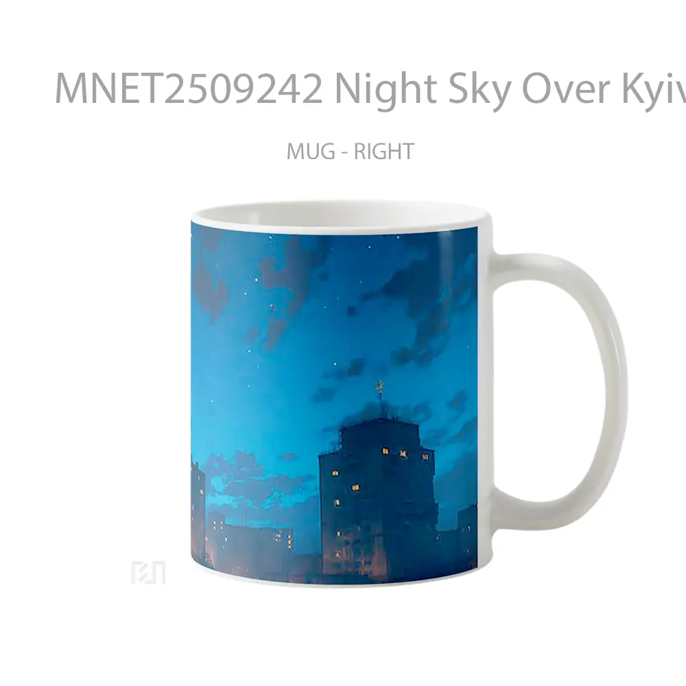 Night Sky Over Kyiv City Mug MNET2509242