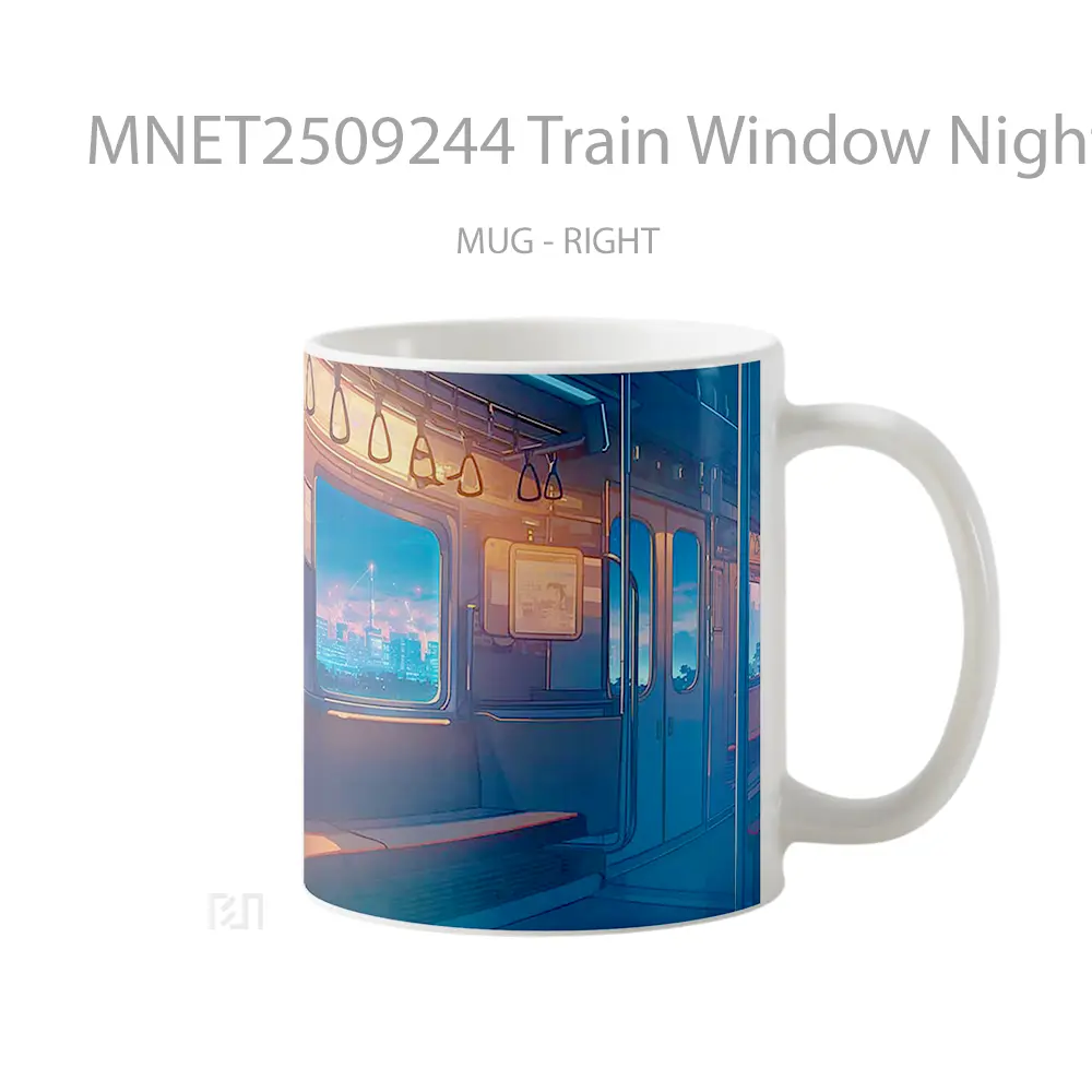 Train Window Night City Lights Mug MNET2509244