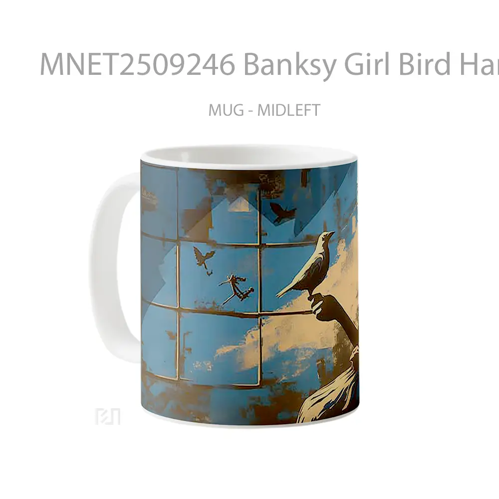 Banksy Girl Bird Hand Mug MNET2509246 - All-side / Desain