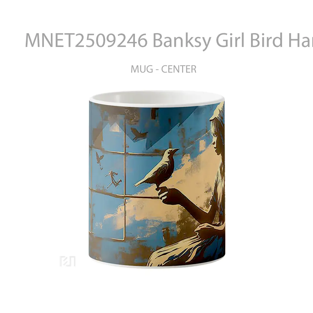 Banksy Girl Bird Hand Mug MNET2509246 - All-side / Desain